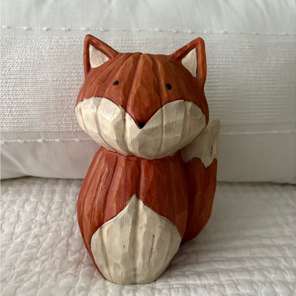 Adorable Wooden Fox Figurine